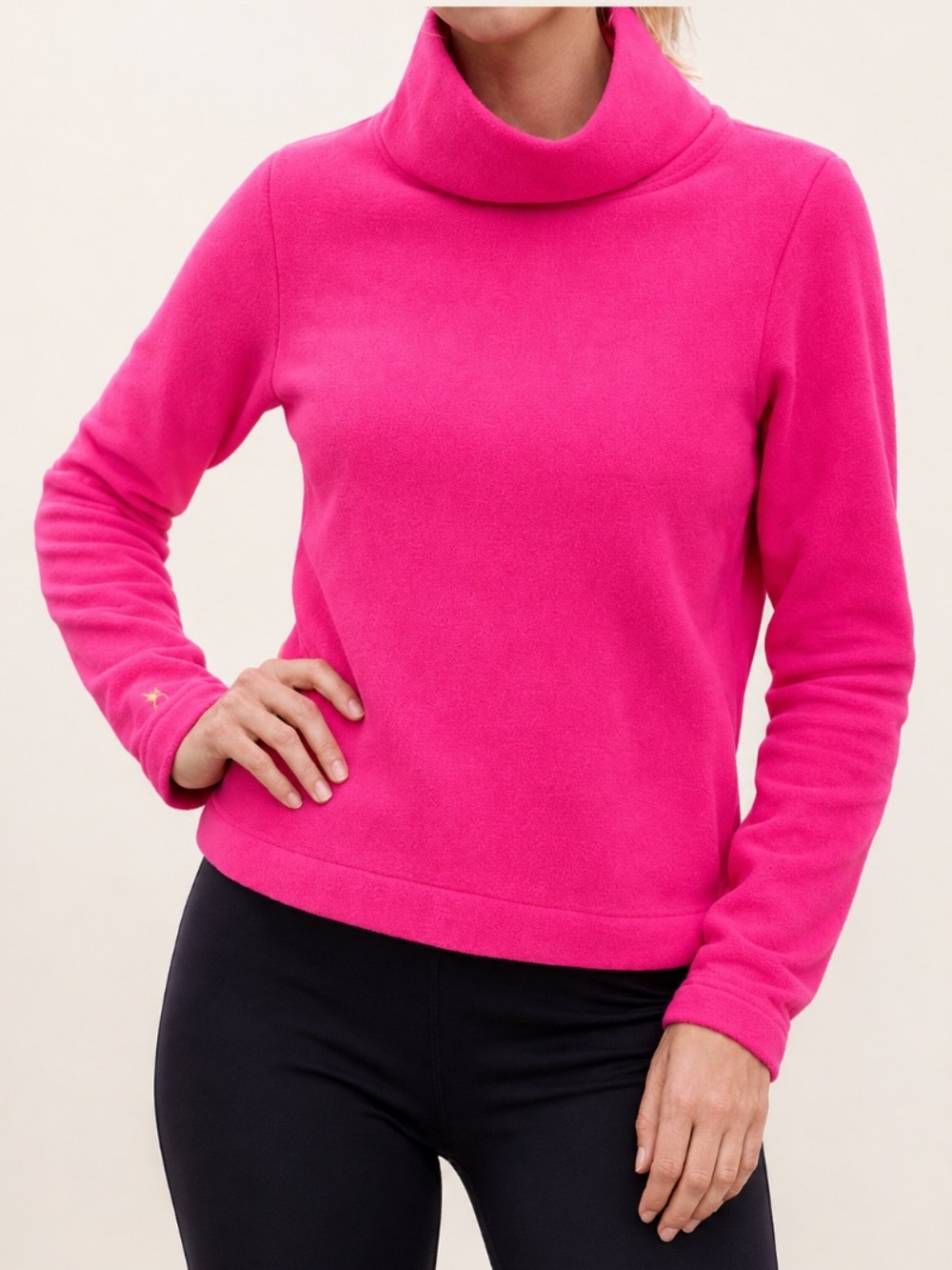 Dudley Stephens Vello FleecePark Slope Turtleneck Hot Pink Small